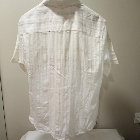 ENGLISH LAUNDRY LUXURY SHORT SLEEVE MEN'S SHIRT EMBROIDERED CREAM SIZE XL - Picture 8 of 8